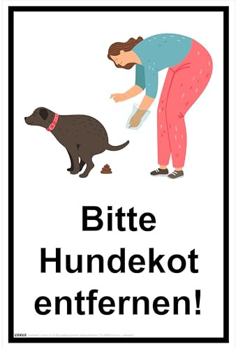Schild Hundekot verboten 30 x 20 cm 1 Stück Bitte Hundekot entfernen Schilder Hartschaumplatte 300x200x3mm von vanva