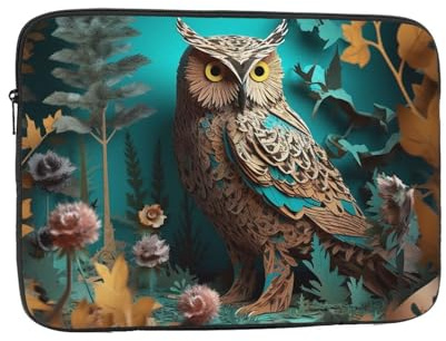 Eulen-Laptophülle, 43,2 cm (17 Zoll), stoßfest, schützende Notebooktasche, wasserabweisend, Laptoptasche, tragbare Business-Aktentasche für Männer und Frauen