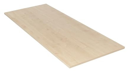 WRK21 Tischplatte 120 x 80 cm Mandal Ahorn - 18 mm melaminbeschichtete Arbeitsplatte, ABS-Kante, pflegeleicht - für Schreibtische, Home-Office & DIY