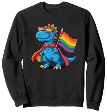 Velociraptor Gay Pride LGBT Sonnenbrille Cape Rainbow Flag Sweatshirt