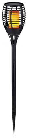 Edco Eindhoven B.V. Grundig Solar Gartenfackel – FlammenEffekt LED – Außenlampe Solar – Bodenleuchte - Lampe Wetterfest IP44 – 72 cm