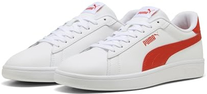 PUMA Erwachsene Smash 3.0 Sneakers 42.5, White Fierce Red