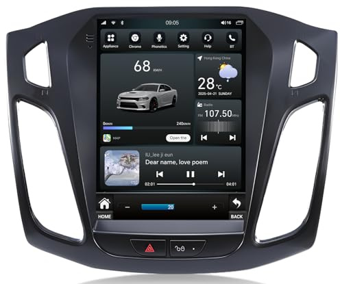 [8 cores] Car Radio for Ford Focus 2012-2018: (Supports OTA Upgrade) 1280*800 HD Stereo Touch Screen Replacement with FM AM Bluetooth5.0 36EQ CarPlay Android Auto GPS Screen