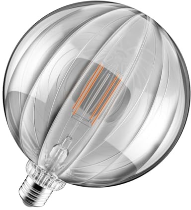 Crompton Lamps LED Decorative E27 Screw Bulb, 150mm x 182mm G150 Screw Filament Bulb, 4.9W 1800K Extra Warm White 470lm 40W Eqv, Clear Lightbulb, Hanging Lights, Pendant Light, Vintage Lamp