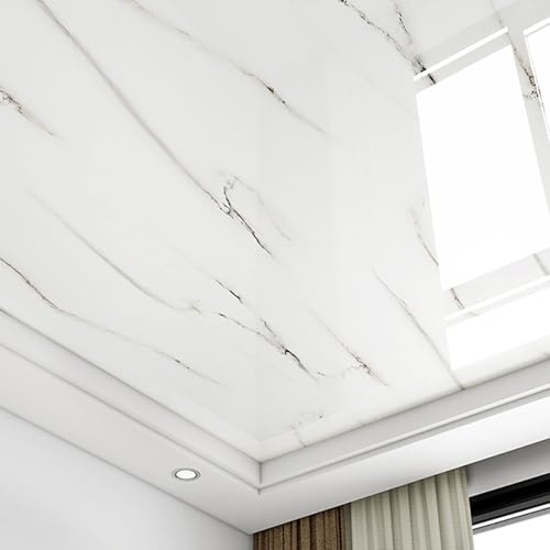 Cammeciso Deckenverkleidung Feuchtraum,Deckenfliesen PVC,Deckenverkleidung Selbstklebend,Wasserdicht öLfest,FüR Dekoration Von Wohnzimmer,Schlafzimmer,Badezimmer