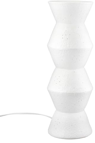 GILDE Tischleuchte Sapporo - Porzellan - matt weiß - Höhe 45cm x Ø 15cm - Prickellampe
