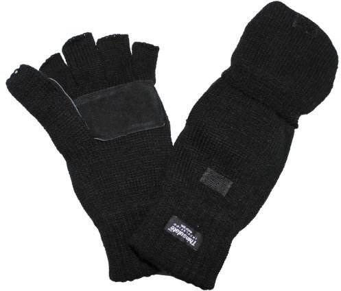 MFH Handschuhe Strick Ohne Finger Zugleich Fausthandschuh, schwarz, S