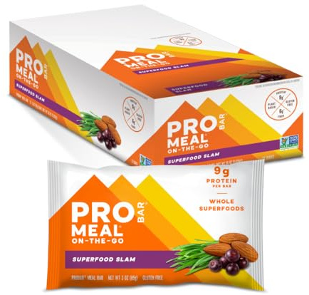 PROBAR - MEAL Bar, Superfood Slam, Non-GMO, Gluten-Free, Healthy, Plant-Based, Whole-Food Ingredients, Natural Energy (12 Count)