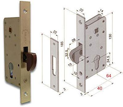 Welka 2630000 Einsteckschloss mit Haken Q/M Ent. 30 mm