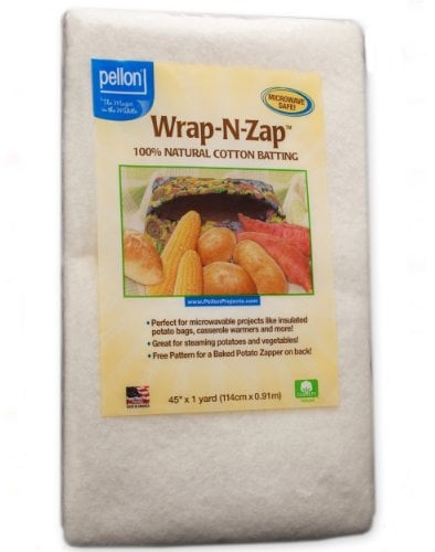 Pellon Cotton Quilt Batting, 45 by 36-Inch, Natural Wrap-N-Zap Wattierung aus 100% natürlicher Baumwolle, 114,3 x 91,4 cm, Natur, 1 Count (Pack of 1)