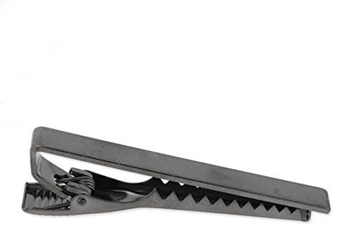Pince à cravate fine de luxe en acier inoxydable pour homme (noir métallique)