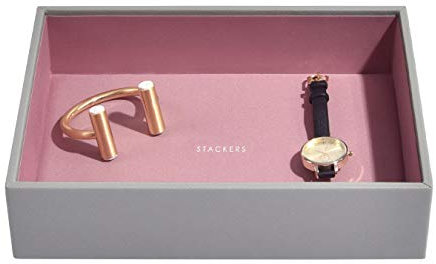 Stackers Grau Rosa Klassisch Klobig Schmuckfach