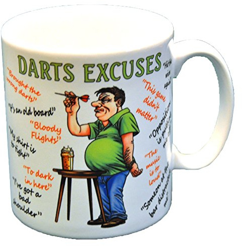 personalised4u Darts Excuses Funny Ceramic Coffee Mug – (Standard)