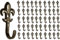 BÜSCHE #Sparset# 50 Stück Original Raffhaken/Zierhaken/Fensterhaken/echt MESSING (Bronze)