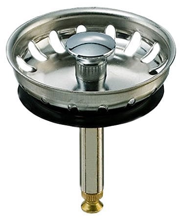 Siebkörbchen für alle Rieber-Spülen mit 1,5 Zoll Drehexcenterventil - Ersatzteil für die Spüle - Siebkorbeinsatz - Siebkorb (Ø54 mm) mit Metall-Führungsstange (8 mm) und Höhenverstellung