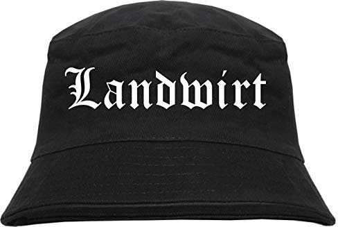 HB_Druck Landwirt Fischerhut - Bucket Hat L/XL Schwarz