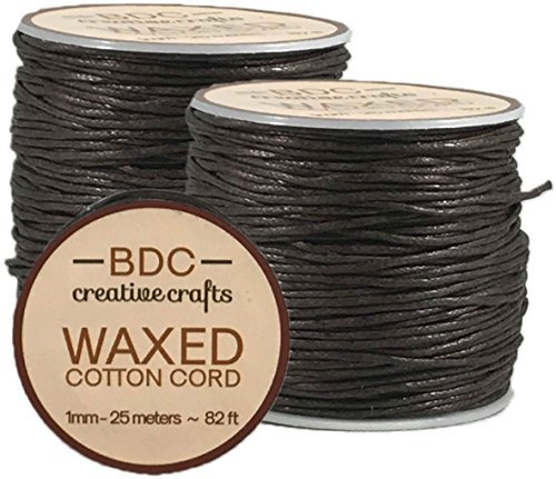 Hemptique Waxed Cotton Bracelet Cord 1Mmx24m-Brown
