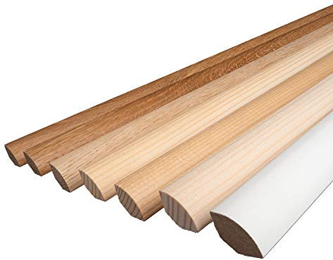 REESE | Viertelstäbe Abdeckleisten Abschlussleisten Sockelleisten | 14x14x2300mm | Buche weiß LACKIERT