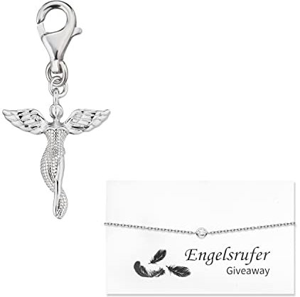 Engelsrufer - Damen Engel Charms Anhänger für Armband aus 925 Sterlingsilber, Frauen echt Silberanhänger für Bettelarmband, Silber Schmuck Charm Engelanhänger für Armbänder…