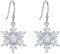EVER FAITH Schneeflocke Ohrringe 925 Sterling Silber klar CZ Ohr Zubehör Schmuck funkeln Winter Party Haken Ohrhänger