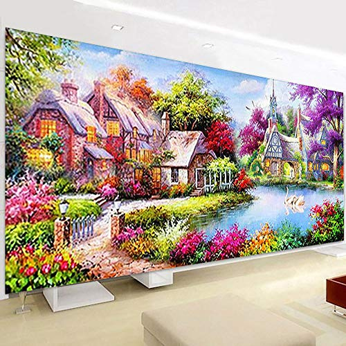 Nicole Knupfer Diamond Painting Set,DIY 5D Diamant Painting Full Kits Malerei Landschaftsmalerei Handwerk Kreuzstich Home Wanddekoration (120x50cm)