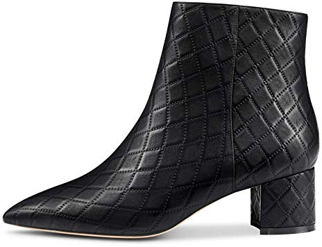 Castamere Stivali Donna Cerniera Polacchine Tacco a Blocco 5CM Medio Tacco Nero Pu Scarpe EU 36.5