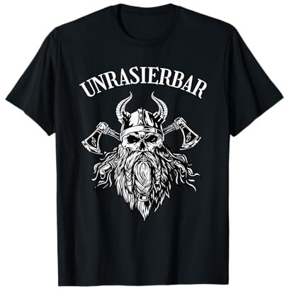 Bart Sprüche Bartträger Geschenke Wikinger T-Shirt Schwarz S Klassische Passform U-Ausschnitt Kurzarm Polyester 100% Männer