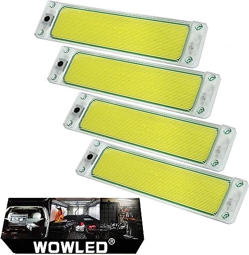 WOWLED 12V 105 COB LED Innenbeleuchtung 4er Pack, 12W LED Wohnmobil Deckenleuchte Bar Lampe mit Ein-/Ausschalter, LED Innenbeleuchtung für Auto Camper Van Bus Caravan Boot Wohnmobil Küchenbeleuchtung