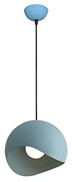 Minimalistisch Esstisch Hängelampe Kronleuchter Rund Metall Eisen Esszimmerleuchte Kreativ Modern Bunt Pendelleuchte Höhenverstellbar Schlafzimmer Wohnzimmer Küche E27 Led Beleuchtung Ø20cm (Blau)