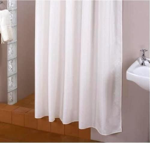 probath Rideau de douche textile extra long Blanc 240 x 215 cm