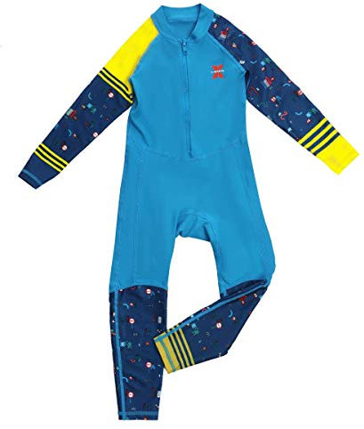 Niños Niñas Manga Larga Neopreno Cálido Traje de Buceo Bañador Bebe Niños Anti UV Surf Buceo Piscina Traje de Baño de Longitud Completa UV UPF 50+ Protección Solar Azul 3-4 Años