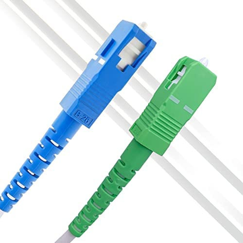 30 m Cavo in fibra ottica per Freebox Free, SC/APC a SC/UPC Simplex monomodale OS2 9/125μm LSZH, bianco (30m)