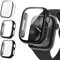 Fullife 3 Pack Screen Protector 40mm Compatible for Apple Watch Series 6/5/4/SE(2024-2020) with 9H Tempered Glass,Overall Shockproof Cover Protective Case for iWatch 40mm(Black/Grey/Transparent)