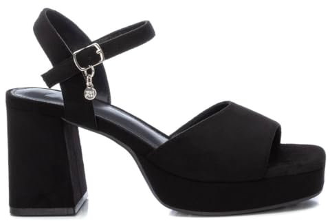 XTI - Sandalia Mujer Negro - Calzado Cómodo y Versátil - Moda casual - Modelo 14147101 (Talla 40)