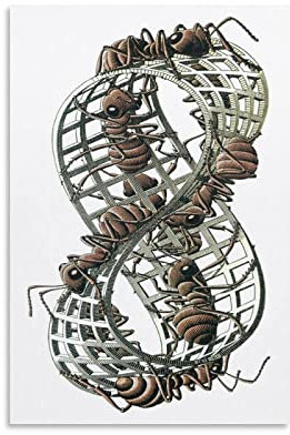 RFME Mobius Band – von M.C. Escher Poster, Druck, Foto, Kunst, Malerei, Leinwand, Poster, Zuhause, moderne Dekoration, Poster, 40 x 60 cm