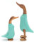 DESIGN DELIGHTS Enten HOLZFIGUREN Set Duck | Mahagoni, Teakholz, 33x20, bunt, 2-teilig | Deko Ente, Enten Skulptur, Holzskulptur, farbige Teak Dekofigur, Tierfigur | Farbe: türkis