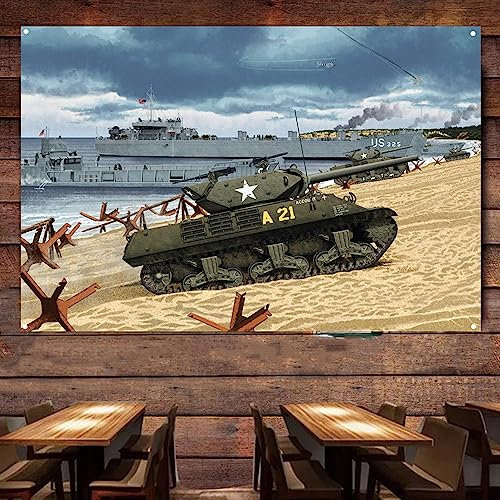 US Army M10 GMC Panzer, werten Sie Ihre Wanddekoration mit diesem WWII Military Art Wanddiagramm, schwere gepanzerte Waffenposter Heimdekoration Banner & Flagge auf