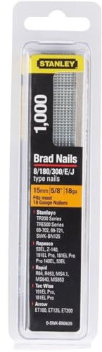 AMK® Brad Nails 15mm 18 Gauge Type J 1000 Pack for Nail Guns Finish Carpentry Woodworking Trim Molding Picture Framing Crafts