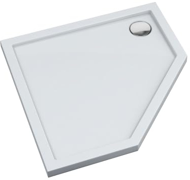 AQUABAD Duschwanne/Duschtasse | Basic Smooth White 90x90cm Fünfeck
