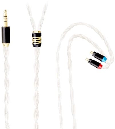 Tirstrup 2 Pin IEM Earphone Cable for Inear Monitor-Silver Plated Copper Connector 2Pin 0.78mm /MMCX/Sens IE80/IE40Pro/IE100/IE300/ATH-E40/E50/IM50/IM70 (4.4mm)