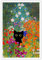 Gustav Klimt Leinwand-Kunst, berühmte Ölgemälde, Gartenblume, schwarze Katze, Poster, lustiger Katzen-Blumendruck, bunt, abstrakt, Bauernhausgalerie, ästhetische Raumdekoration für Schlafzimmer,