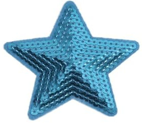 Wisafory 20 Stück Stern Patches Pailletten Appliques Bestickter Aufnäher Aufbügeln Flicken Applikation Bügelbild Stickerei Herzen Patches für Kleidung Hüte Taschen Schuhe Blau-Stern