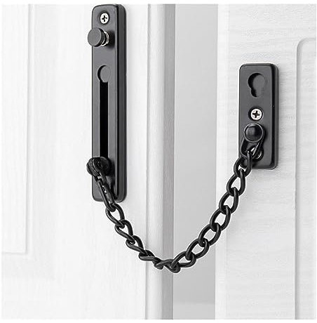 CaFfen TüRkette Türkettenschloss Edelstahl Sicherheitskettenschutz Feder Anti-Diebstahl-Presse Heavy Duty Slide Catch Latch Schraubenschutz Zubehör