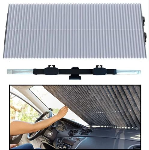 IGLUCAR Parasol Coche Delantero Plegable, 70 CM - Accesorios Coche Esenciales, Fácil Instalación, No Ocupa Espacio, Protección UV para Bebés y Adultos
