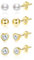 Ohrringe Gold Ohrstecker Damen, ASH'S CHOICE 4 Paar Multipack Ohrstecker Set Kleine Gold Ohrringe Medizinische Piercing Ohrsteck Klein Silber 925 Ohrstecker Kugel Herz Perlen Ohrringe Gold Set