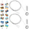 2 Pieces Picture Hanging Kit, Adjustable Picture Wire Heavy Duty 1.2mm x 2m Picture Hanging Chain with 24 Magnets for Hanging Photo Display Picture Photo Frame DIY