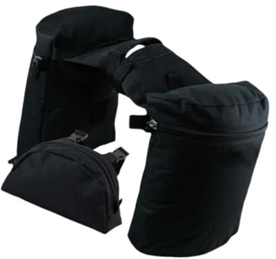 Amagogo Satteltasche für Pferde, Horntasche, Satteltaschen für Wanderreiten, Oxford-Stoff, für Langstreckenreiten, tragbare Horntasche, Kombi-Knauftasche, Schwarz