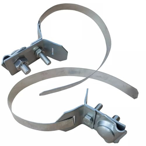 PAG Turbo GmbH® - Blitzschutz Blitzableiter Material, Tiefenerder, Φ8 Aluminium Draht, Halter, Klemmen, Verbinder und viel mehr (Fallrohrhalter Edelstahl)