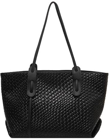 GSenhui Gewebte Tragetasche für Damen Tote Bag Handtasche Damen Vintage Geflochtene Retro Schultertasche mit Top-Griff Groß Kapazität Shopper für Schule Täglich Arbeiten