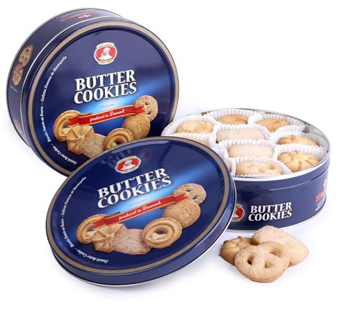 Patisserie Matheo Dänische Butterkekse 2x 454g – Klassisches Butter-Gebäck in Nostalgie-Blechdose – Fünf Sorten nach original dänischem Rezept – Perfekt für Meetings, Besprechungen & als Geschenkidee